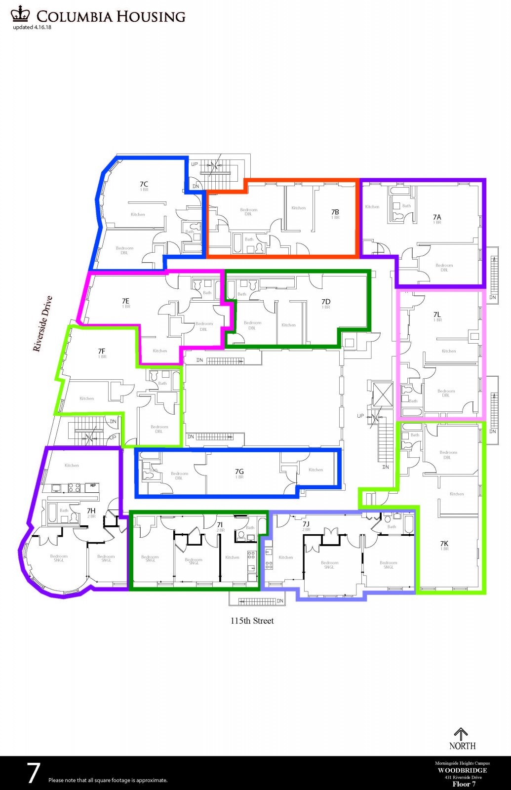 Floor Plan - Woodbridge Hall Seventh Floor