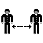 Image of two people standing 6 feet apart