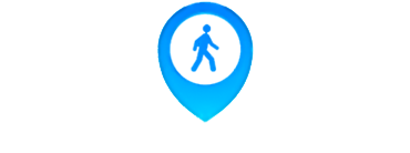 Map icon with person walking