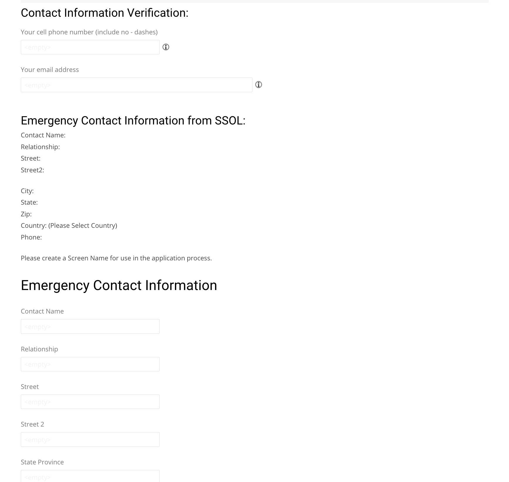 STEP 4: Emergency Contact information is required