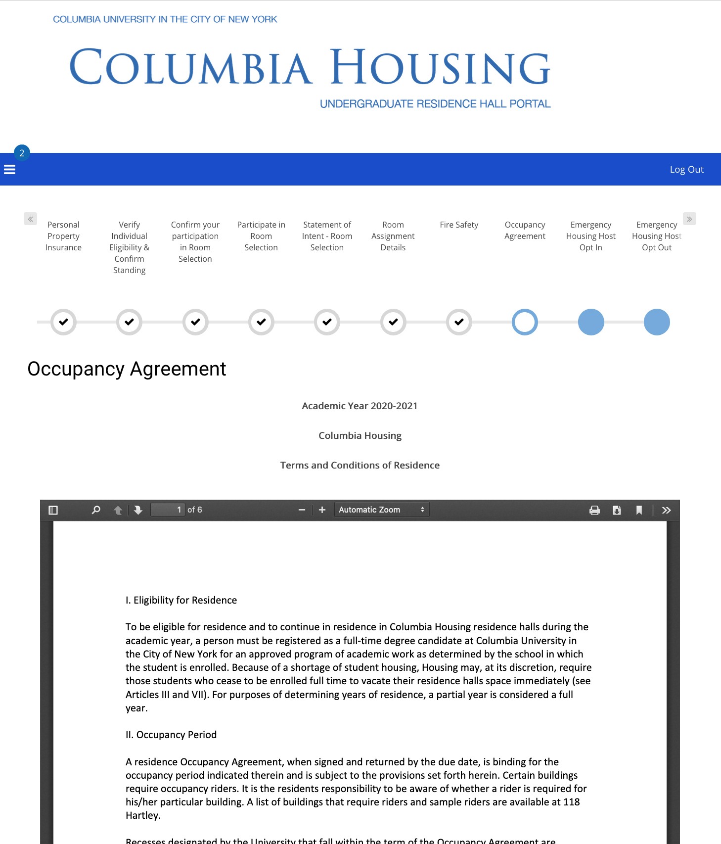 Step 5: Review Occupancy Agreement